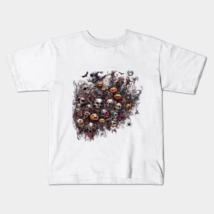 Halloween's Ethereal Shadows Kids T-Shirt